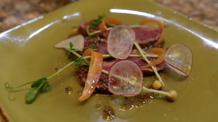 Filetillo de Res braseado a la vinagreta