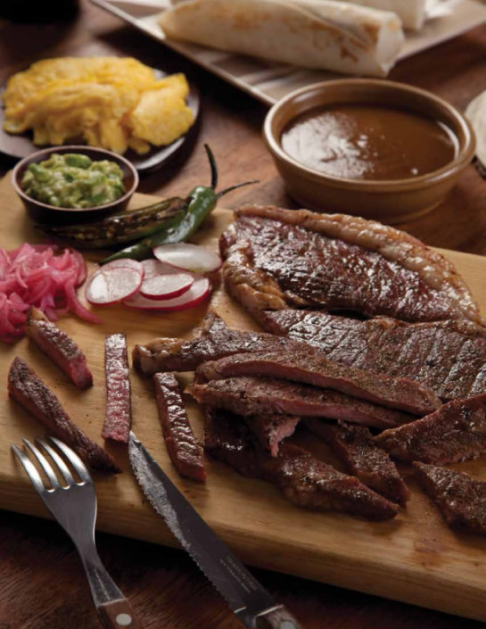 Tacones de huevo y sirloin