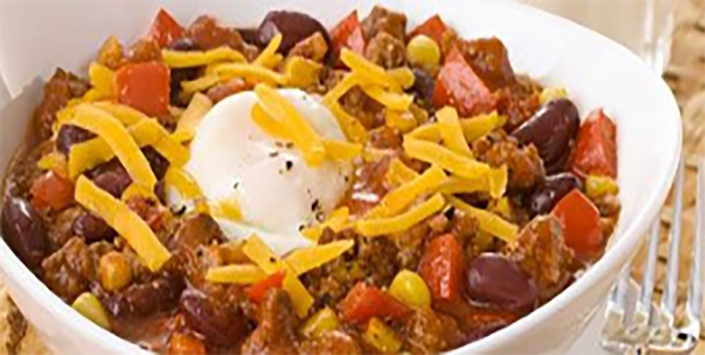 Beefy ranchero eggs